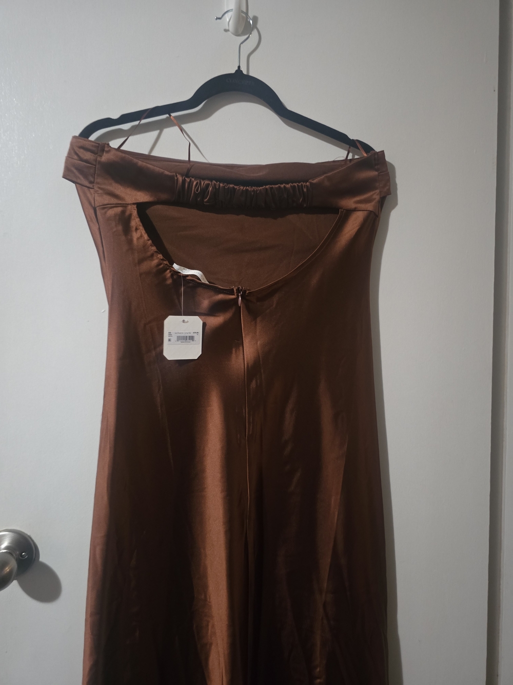 Altar'd State Satin Maxi Dress in Burnt Copper - Picture 2 of 5